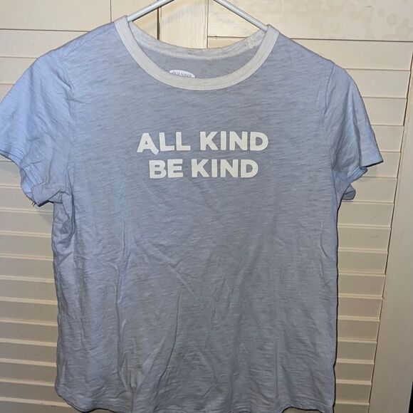 OLD NAVY Everywear Women ALL KIND BE KIND Graphic Tee Blue Short Sleeve Small - Picture 1 of 3